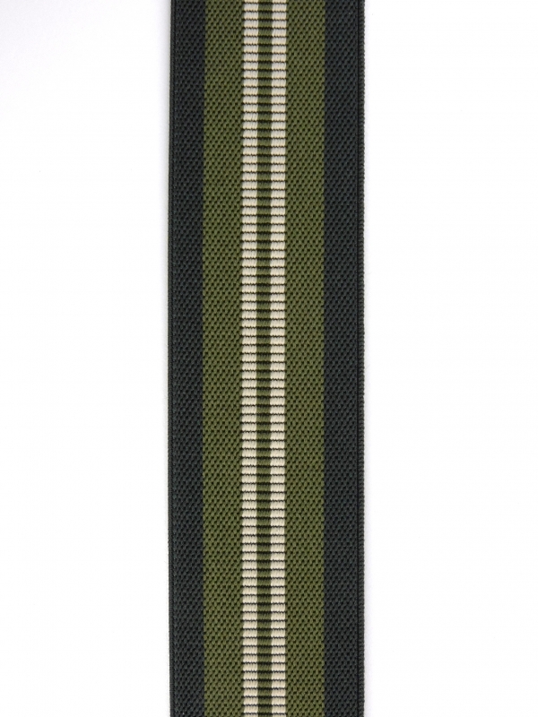 S77-5　ストライプ　（グリン×カーキ）