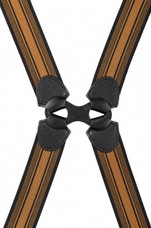 Ｈ型サスペンダー　バーコード<br />
３０ｍｍ　(黒×茶)
