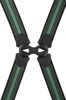 Ｈ型サスペンダー　バーコード<br />
３０ｍｍ　(黒×グリン)