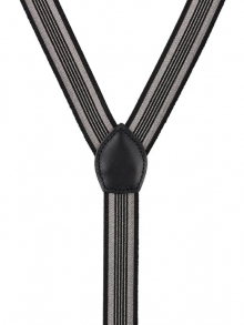 Ｙ型サスペンダー　バーコード<br />
２０ｍｍ　(黒×グレー)