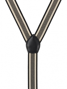 Ｙ型サスペンダー　バーコード<br />
２０ｍｍ　(黒×ベージュ)