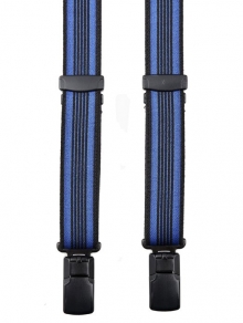 Ｘ型サスペンダー　バーコード<br />
２０ｍｍ　(黒×青)