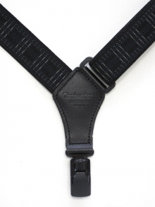 サイド吊り型サスペンダー　<br />
ウインドーチェック　２５ｍｍ<br />
(黒)