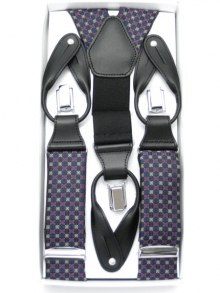 幾何学模様×Y型（2way式）<br />
サスペンダー(紺×パープル)
