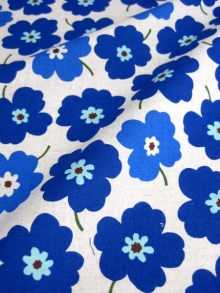 ファブリックH型サスペンダー<br />
フラワー(ブルー)