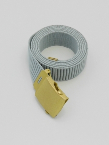 ３０ｍｍローラーバックル<br />
ゴムベルト　ボーダー<br />
(ライトグレー/グレー)