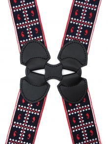 NEW (2025)<br />
35?　Ｈ型サスペンダー<br />
ペイズリー（なす紺×赤）